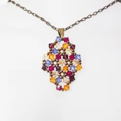 Pendant 45cm - Malvina Rhombus S-Bronze Chain - Pendant 45cm - Laiton bronze